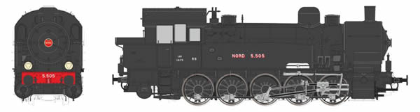 REE Modeles MBE-007 - French Steam Locomotive Class T16 of the SNCF, NORTH 5.505 Era II - DCC/AC Sound & Dynamic Smoke